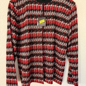 Ming Wang Black and Red Knit Jacket
